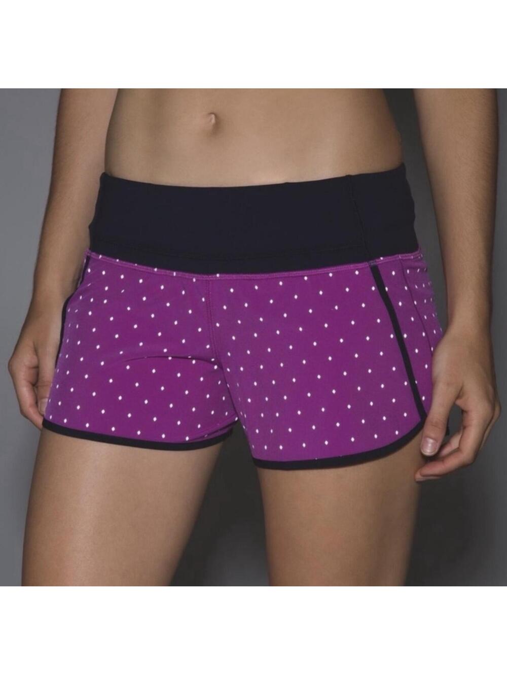 Lululemon Run Times Purple and Black Athletic Shorts Size 2